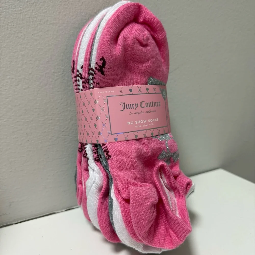 Juicy Couture Vibrant Pink No Show Socks girls women